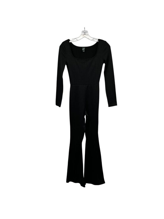 wild fable Pants - Wild Fable Womens Jumpsuit Flare Leg Long Sleeve Ribbed Black Size Small